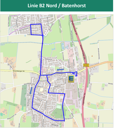 Streckenverlauf der Rumpflinie B2